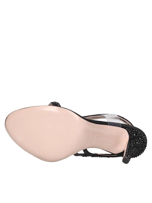 Sandali modello SHEA in raso e pelle GEDEBE | SHEA 105 SATIN-GLITTERNERO